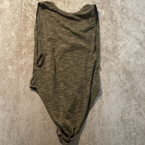 Intimately Free People Bodysuit Women Size Large Secret Sides Deep Cut Brown - Picture 4 of 8